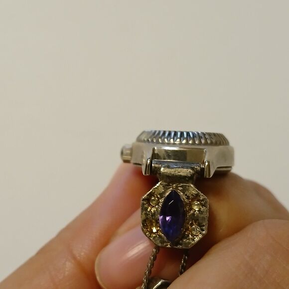 Vtg Bonetto Japan MOP Dial Colorful Charm Silver Tone Bracelet Watch - Tarnish - Picture 16 of 16